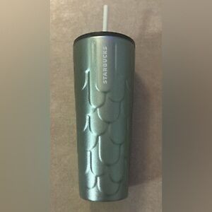 Starbucks 2022 Stainless Steel 24oz Mermaid Scales Tumbler Cup Green Shimmer.T30